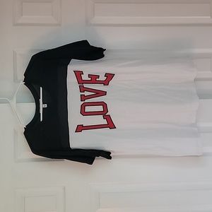 Express Black and White LOVE Tee L